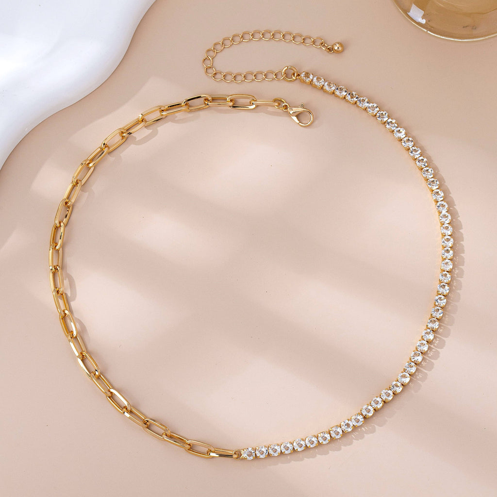 Half Rhinestones & Half Link Chain | 80N92669