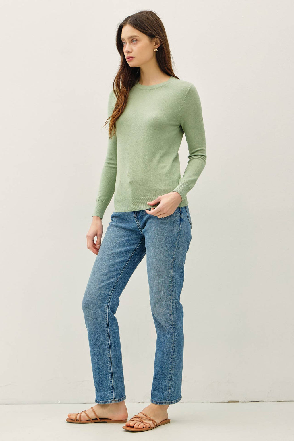 Be Cool - NEW COLOR-VISCOSE CREW NECK SOFT KNIT SWEATER