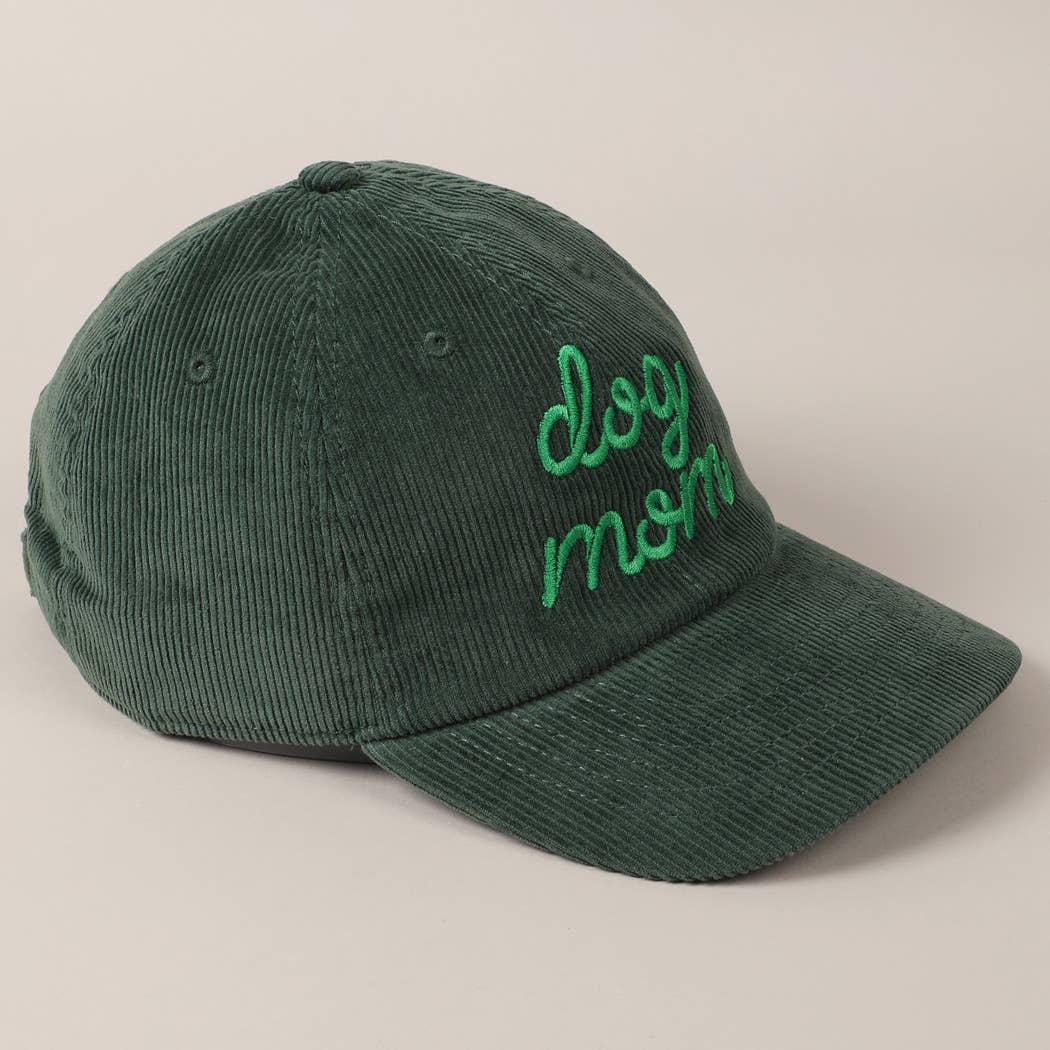 Dog Mom Corduroy Baseball Cap