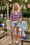 Americana Striped Lightweight Sweater Top