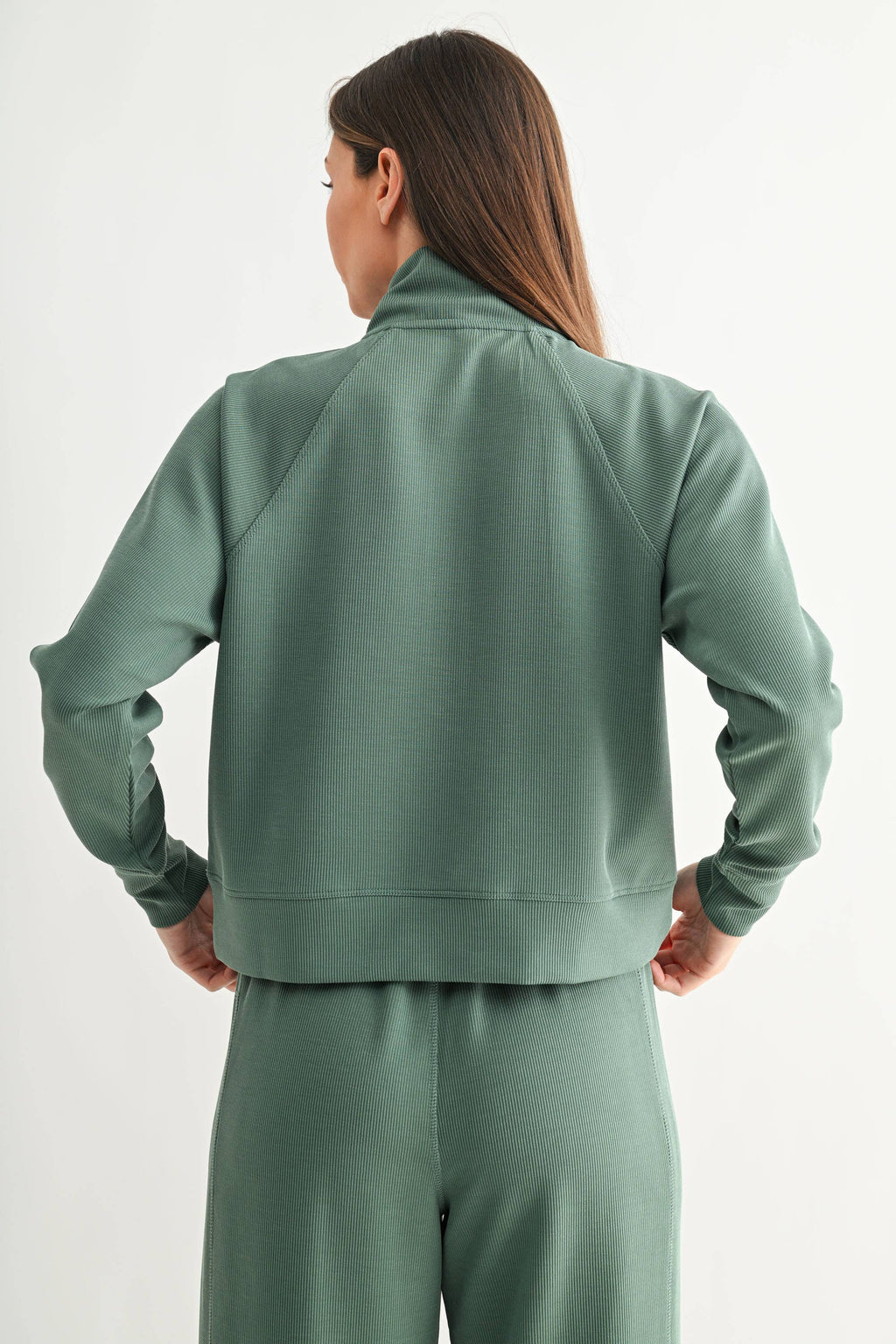 Mono B - Luxe Sand Wash Rib 1/4 Zip Sweater