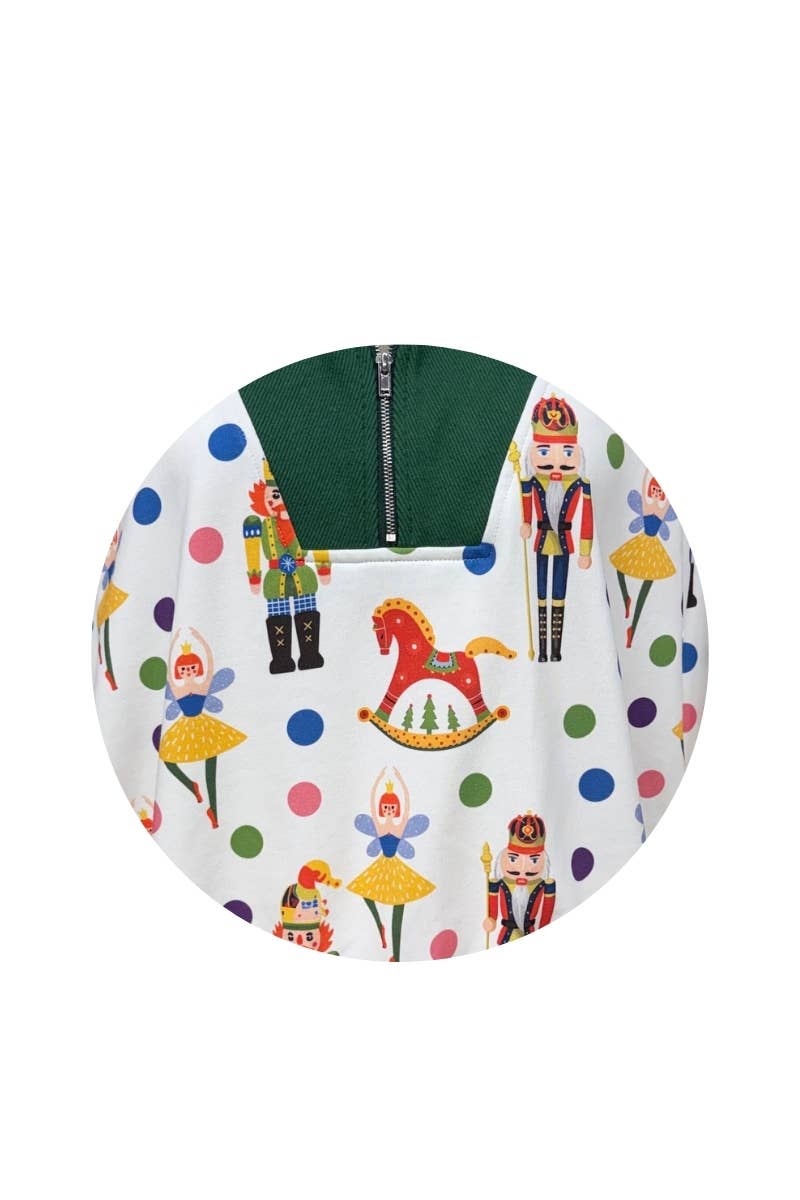 J.NNA - Nutcracker Print Quarter-Zip Sweatshirt