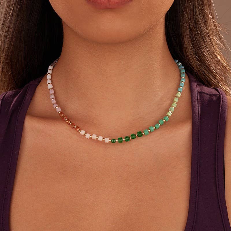 Multicolored Crystal Necklace | 40NK9724