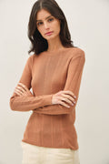 Be Cool - CROCHET SLEEVE POINTELLE FINE SWEATER