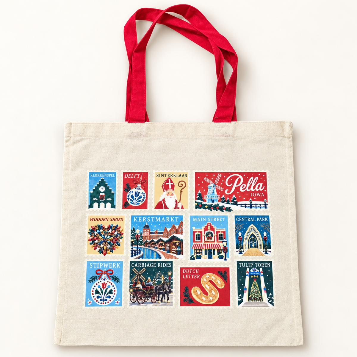 Pella Christmas Stamps Tote