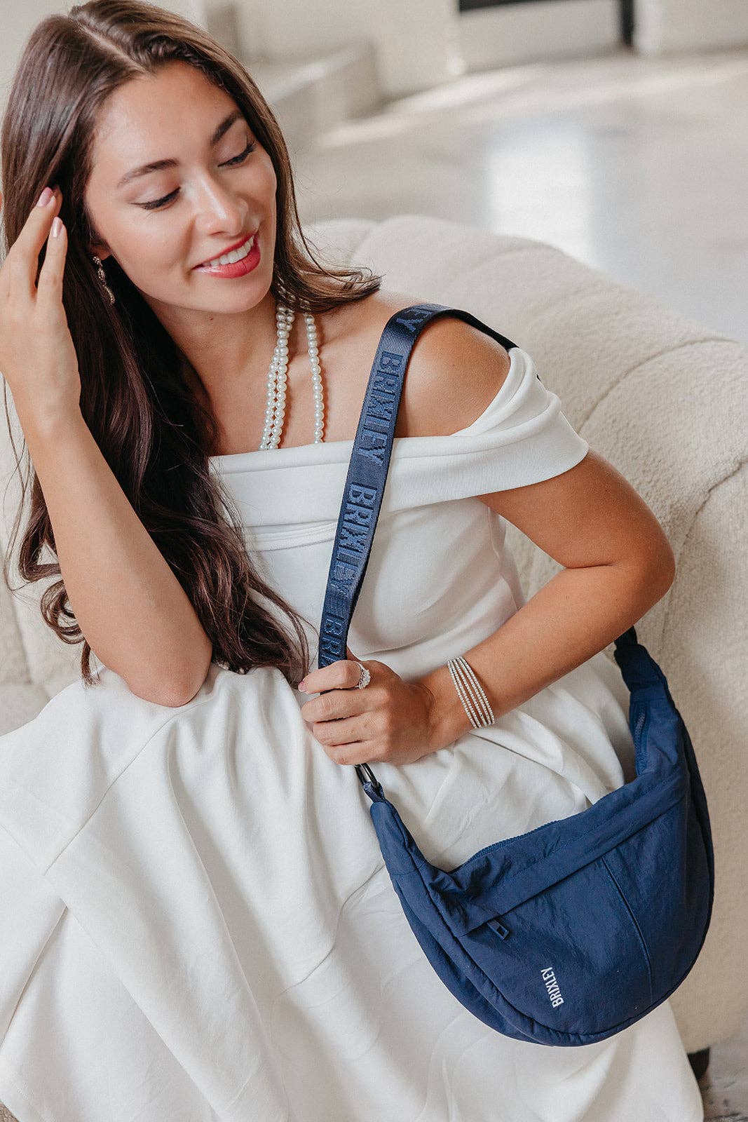 Brixley Bags - Navy Crescent