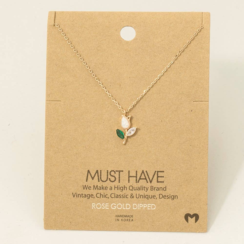 Tulip Flower Pendant Necklace