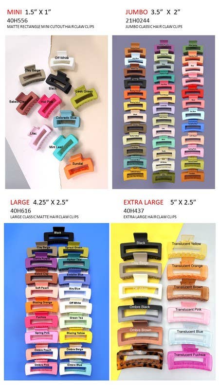 JOSSLYN by wall to wall - JUMBO CLASSIC HAIR CLAW CLIPS | 21H0244