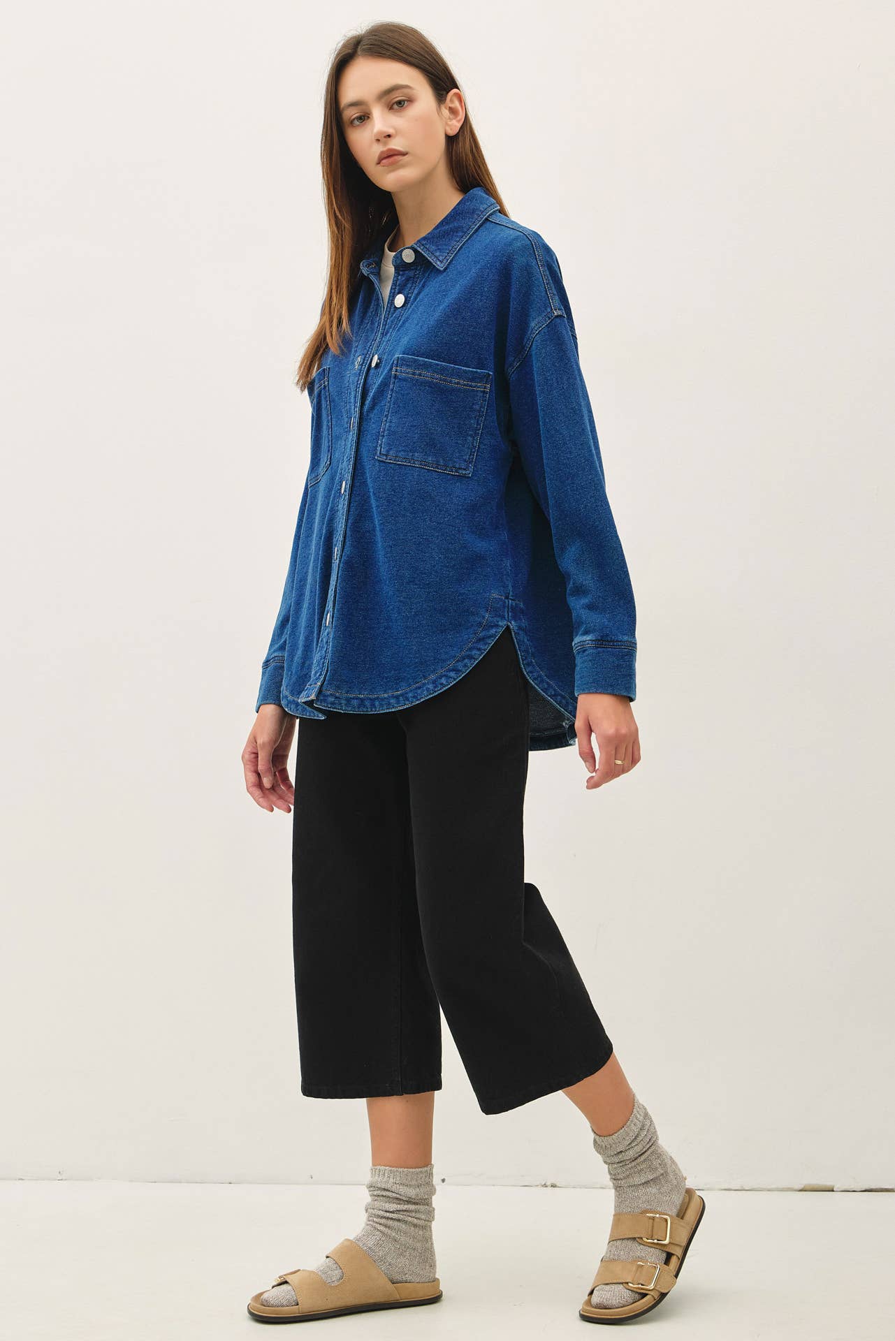 Be Cool - [NEW SHADED]GARMENT-DYE COTTON FLEECE OVERSIZED SHACKET