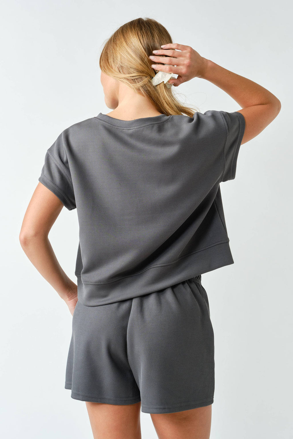 Mono B - Luxe Sand Wash Rib Classic Tee Set