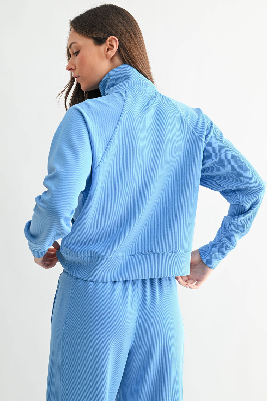 Mono B - Luxe Sand Wash Rib 1/4 Zip Sweater