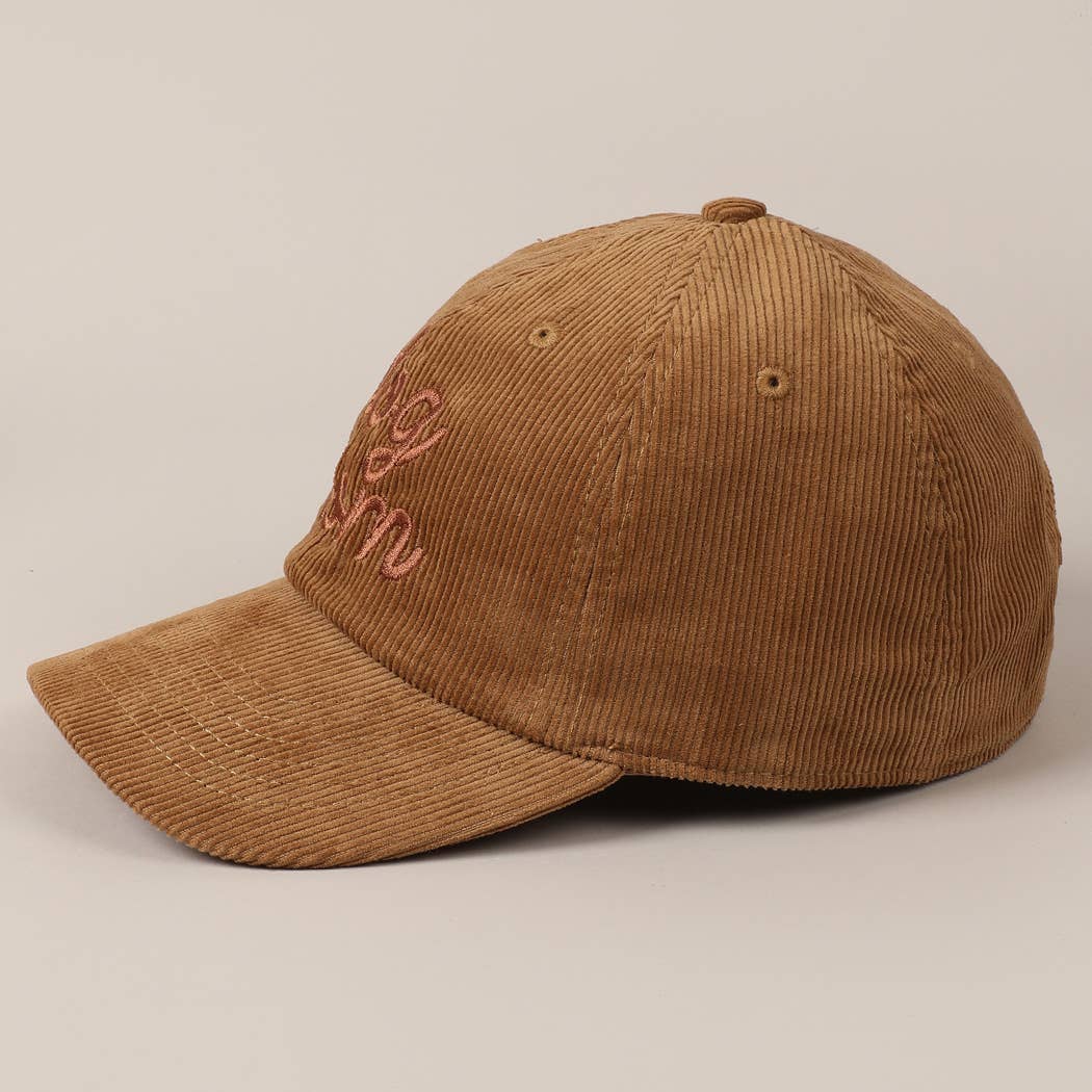Dog Mom Corduroy Baseball Cap