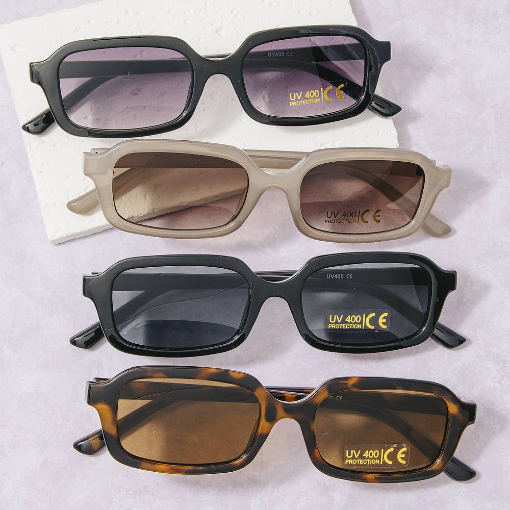 Retro Rectangle Frame Sunglasses