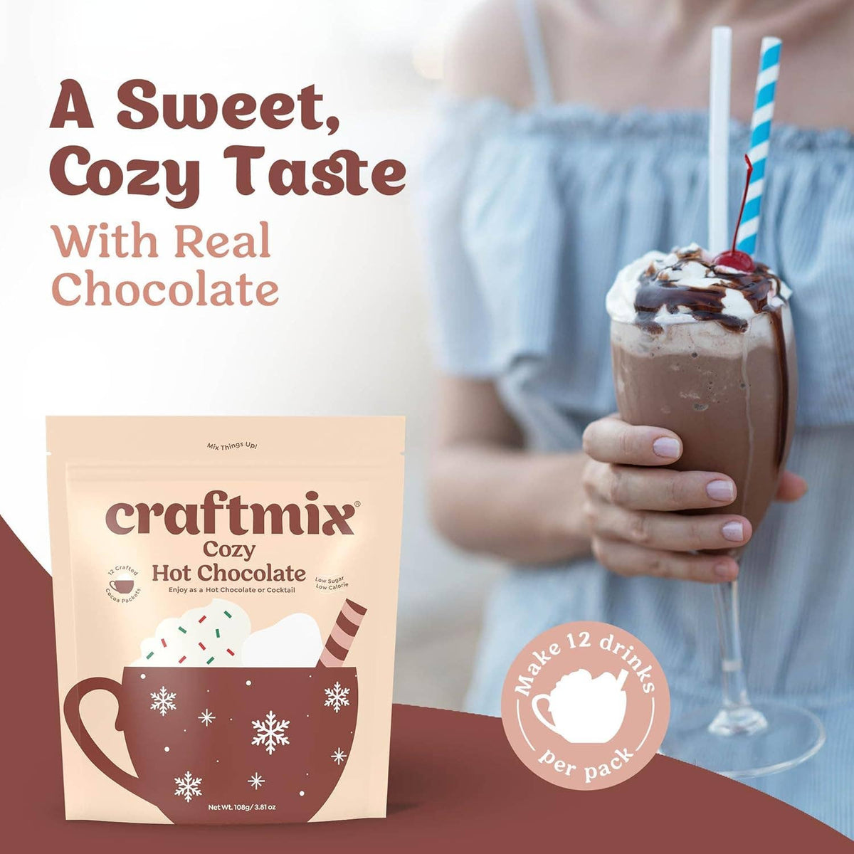 Craftmix - Cozy Hot Chocolate & Cocktail Mixer - 6 Servings Multipack