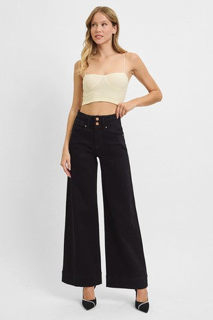 Risen Double Button Pants- Black