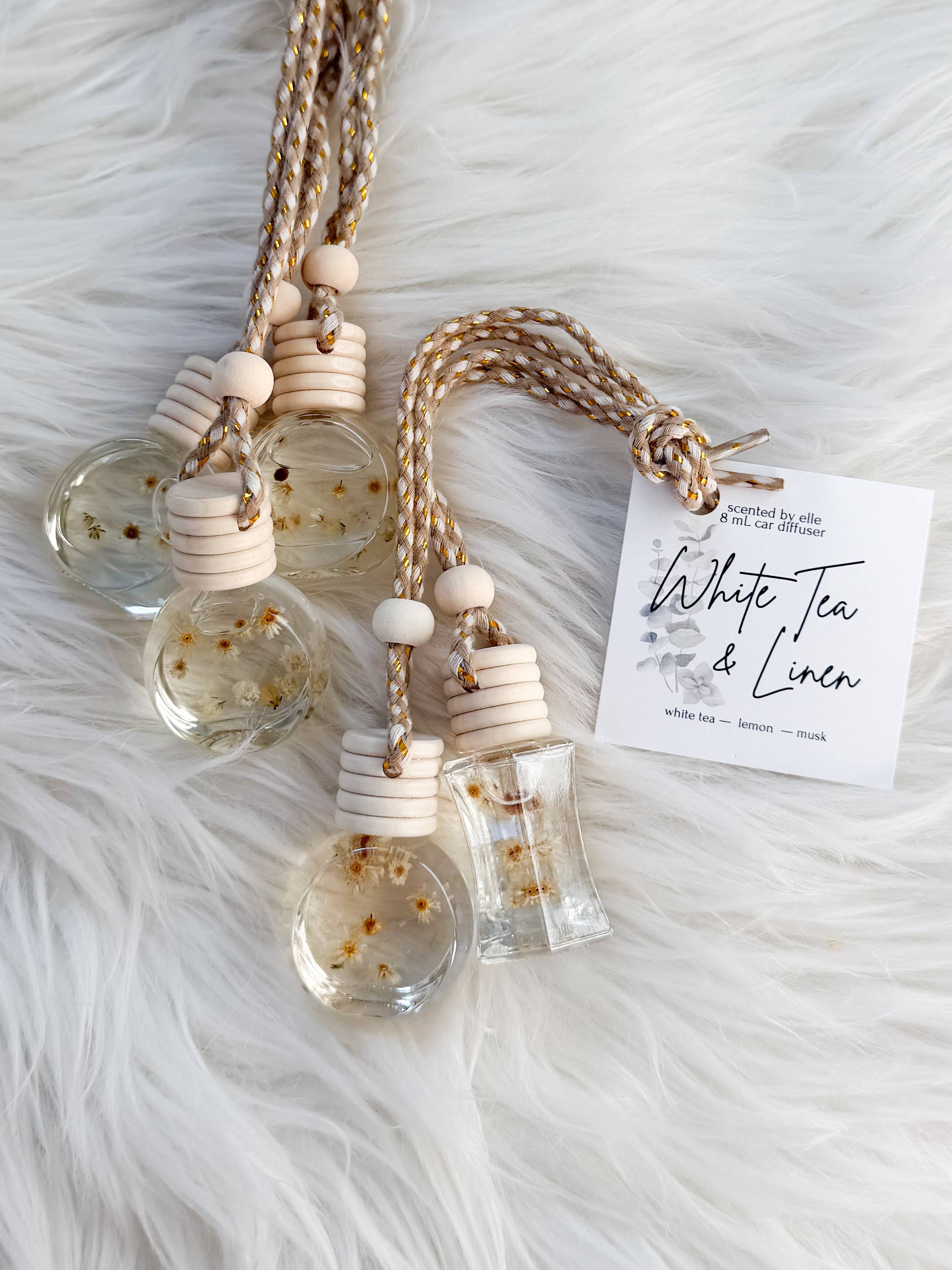 Scented By Elle - White Tea & Linen Car Diffuser