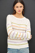 Multi Color Slub Sweater Top