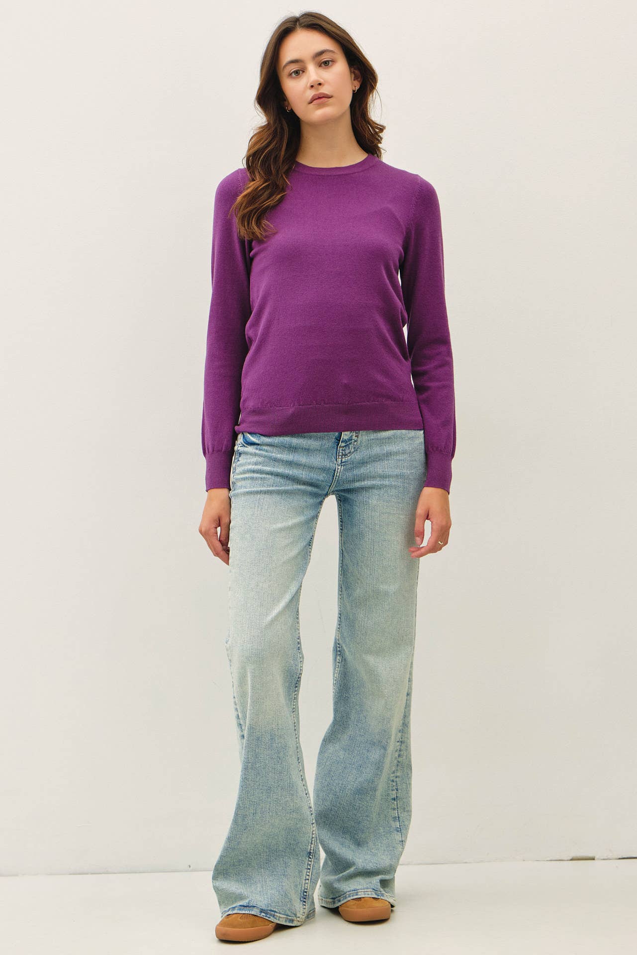 Be Cool - NEW COLOR-VISCOSE CREW NECK SOFT KNIT SWEATER
