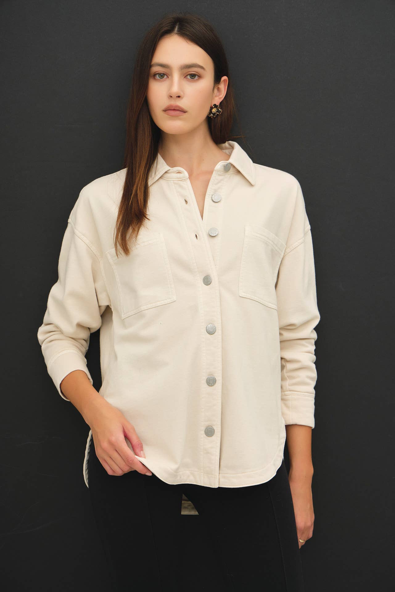 Be Cool - [NEW SHADED]GARMENT-DYE COTTON FLEECE OVERSIZED SHACKET