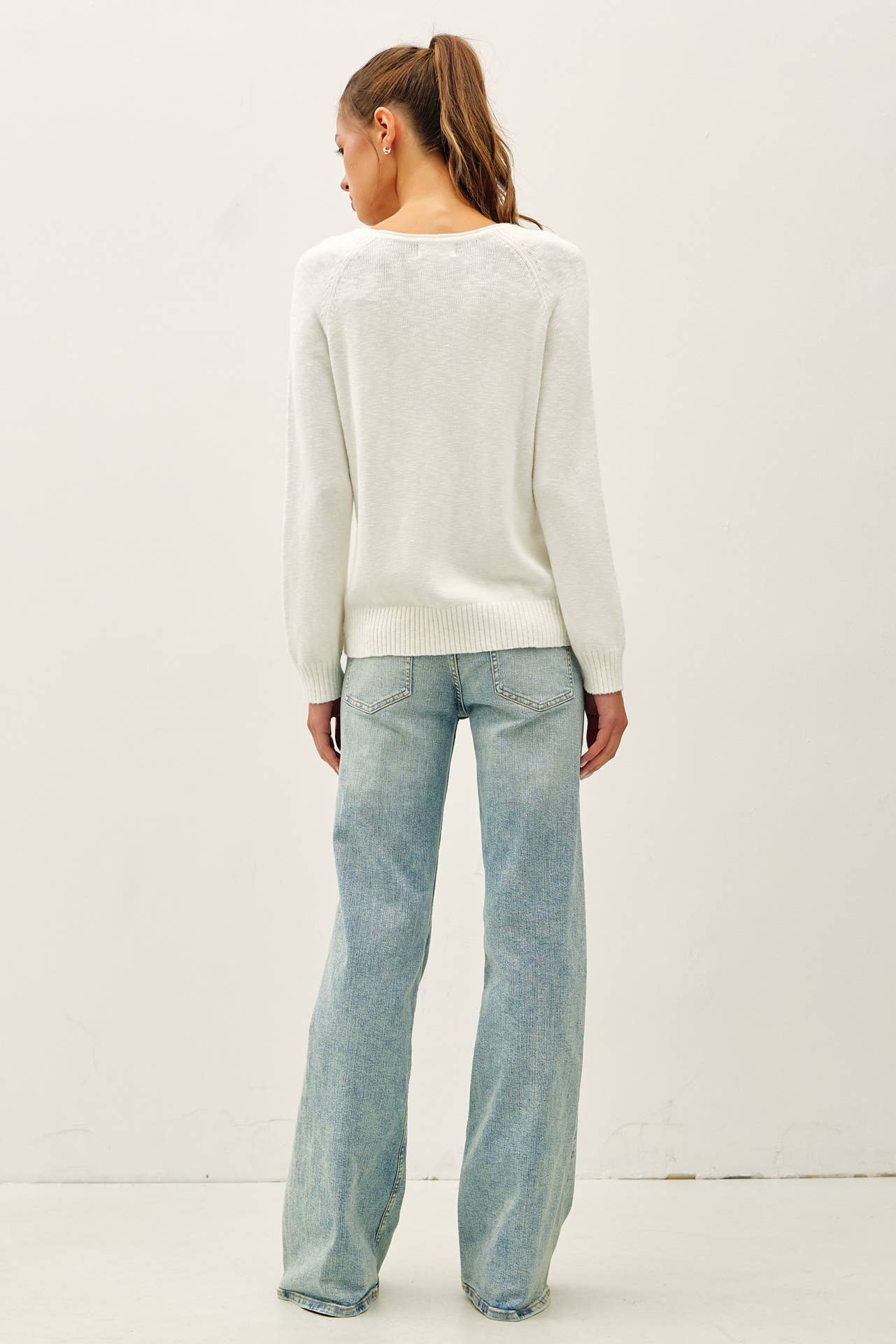 Be Cool - [NEW SHADE]RAGLAN SLEEVE SLUB PULLOVER SWEATER