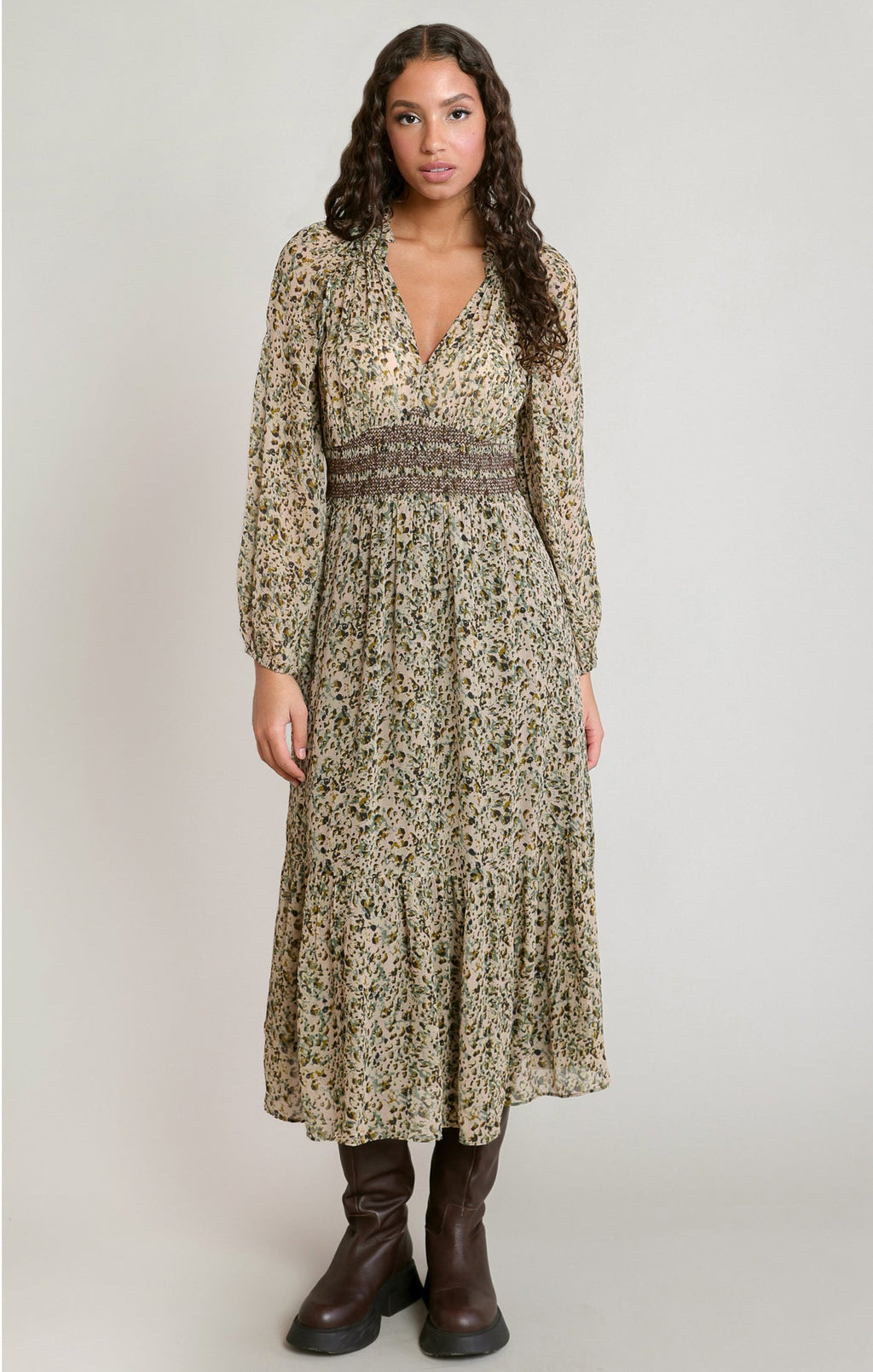 Ecru Leopard Dress in Ecru Leopard