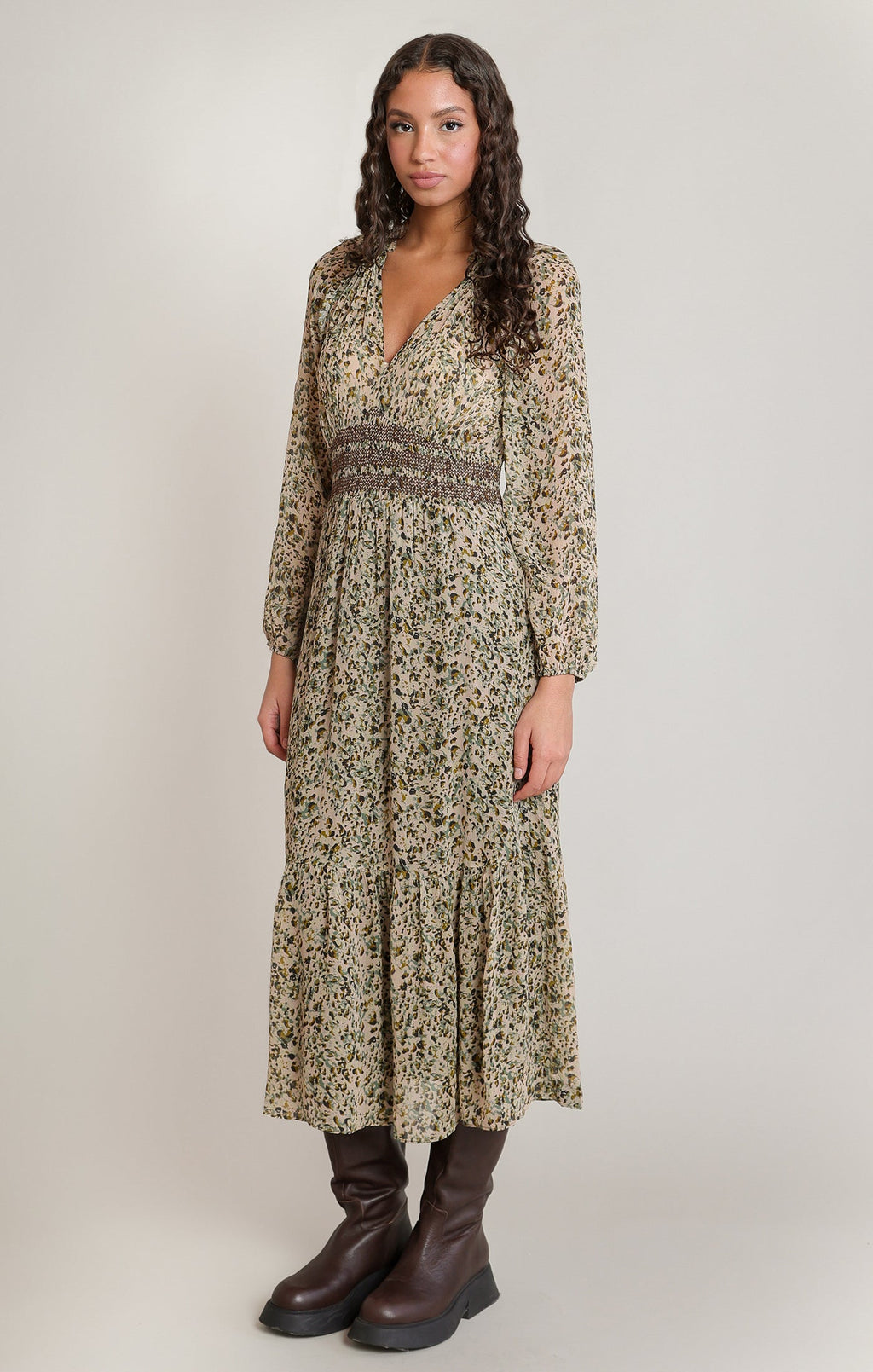 Ecru Leopard Dress in Ecru Leopard