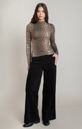 Leopard Mock Neck Top in Leopard