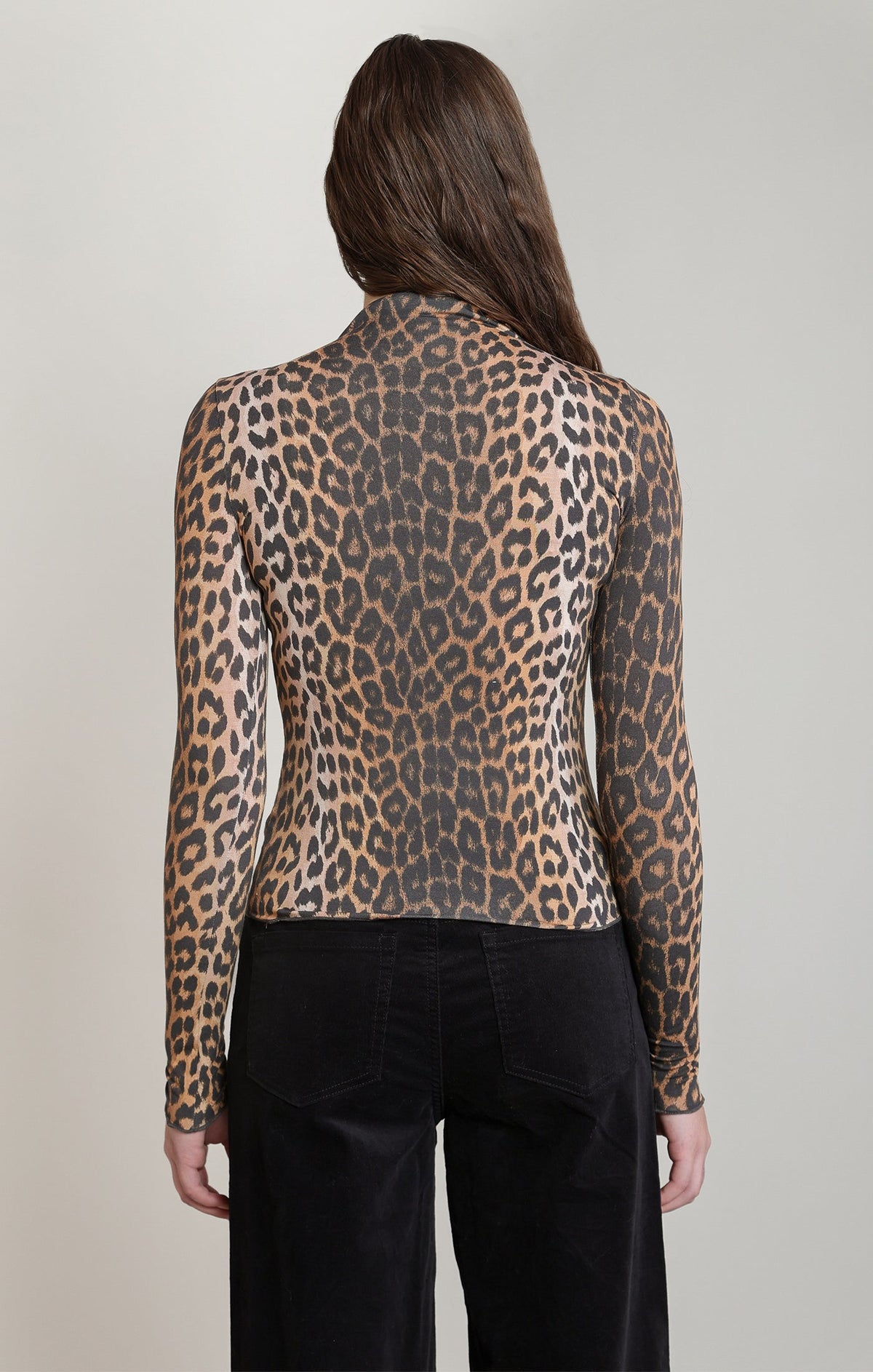 Leopard Mock Neck Top in Leopard