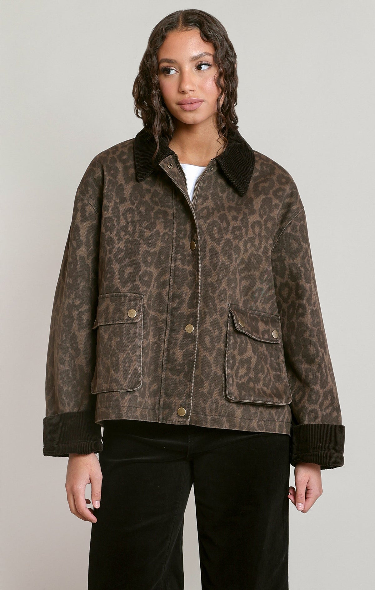 Leopard Collared Jacket in Leopard