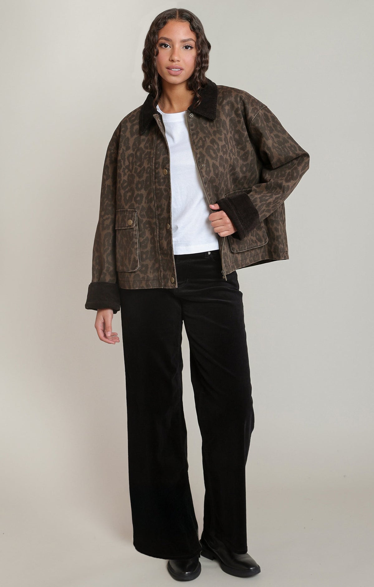 Leopard Collared Jacket in Leopard