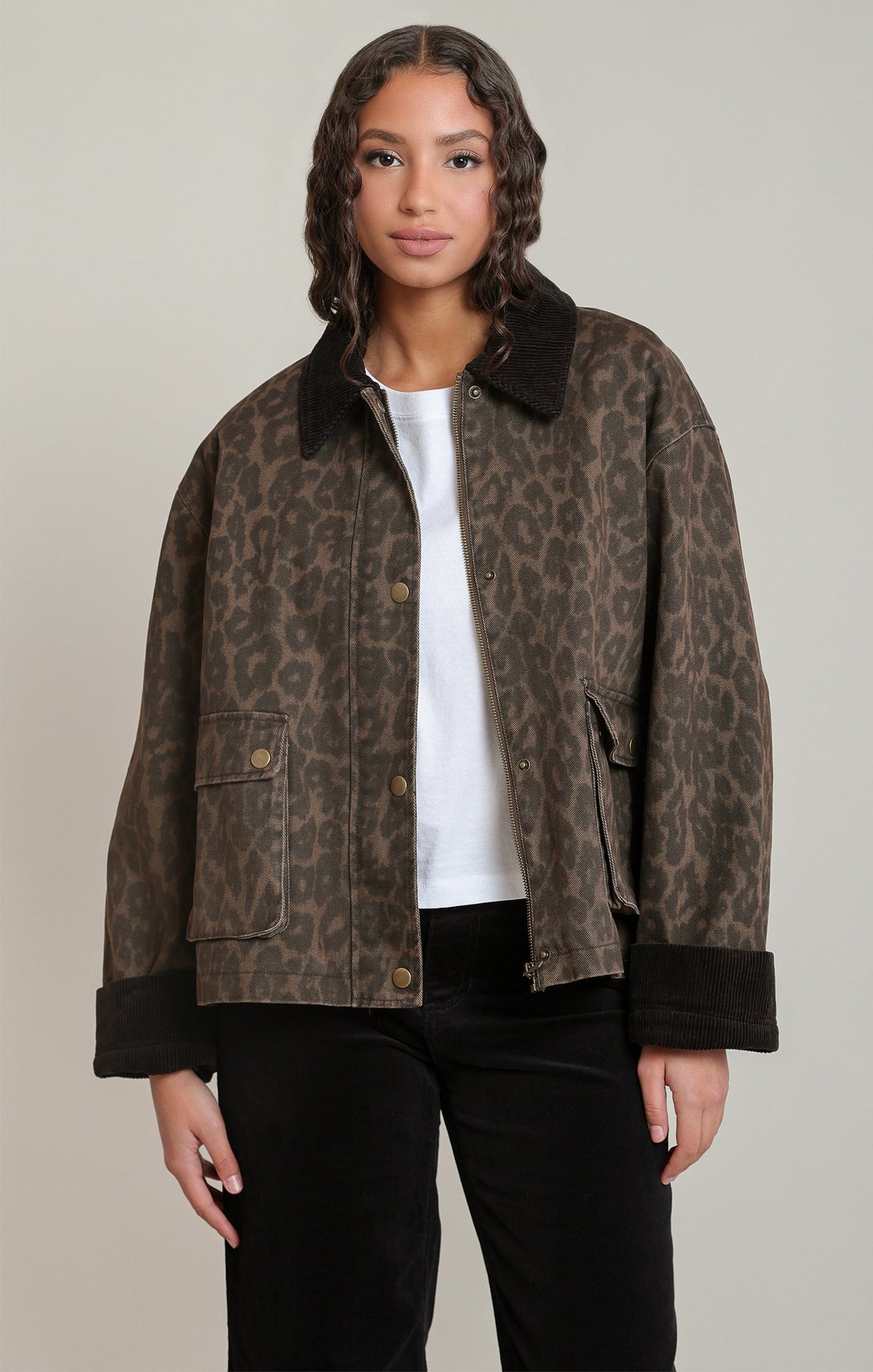 Leopard Collared Jacket in Leopard