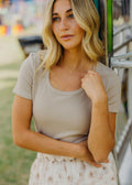 Ribbed Sweater Scoop Tee