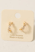 Mixed Cz Studs Mini Hoop Earrings
