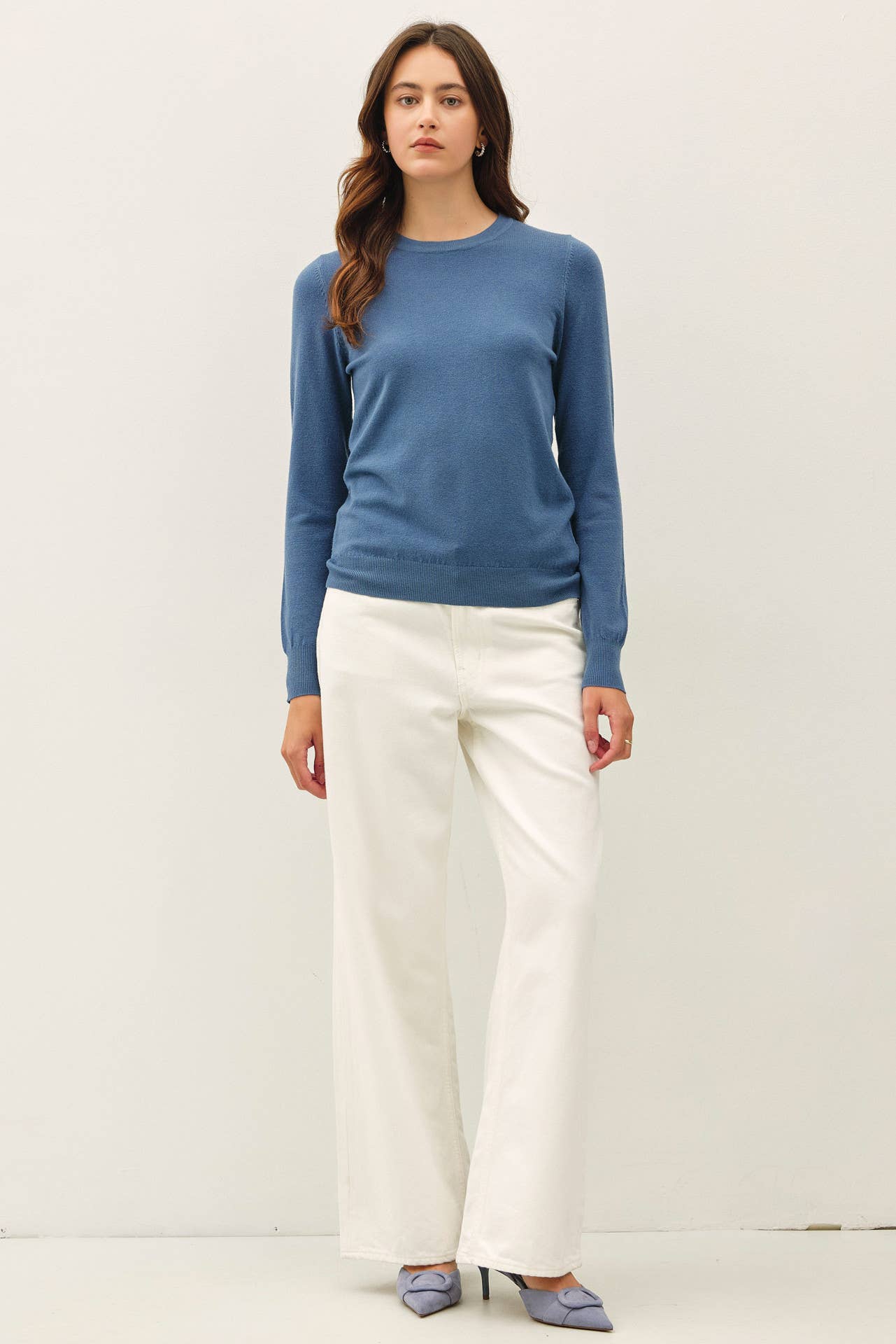 Be Cool - NEW COLOR-VISCOSE CREW NECK SOFT KNIT SWEATER