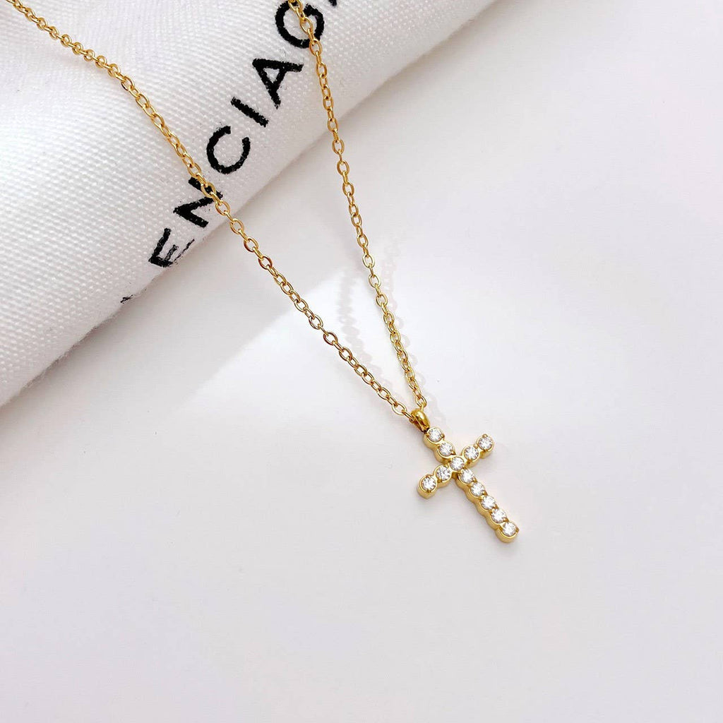 JOSSLYN by wall to wall - 18K STAINLESS STEEL TARNISH FREE CROSS NECKLACE | 40NK9482