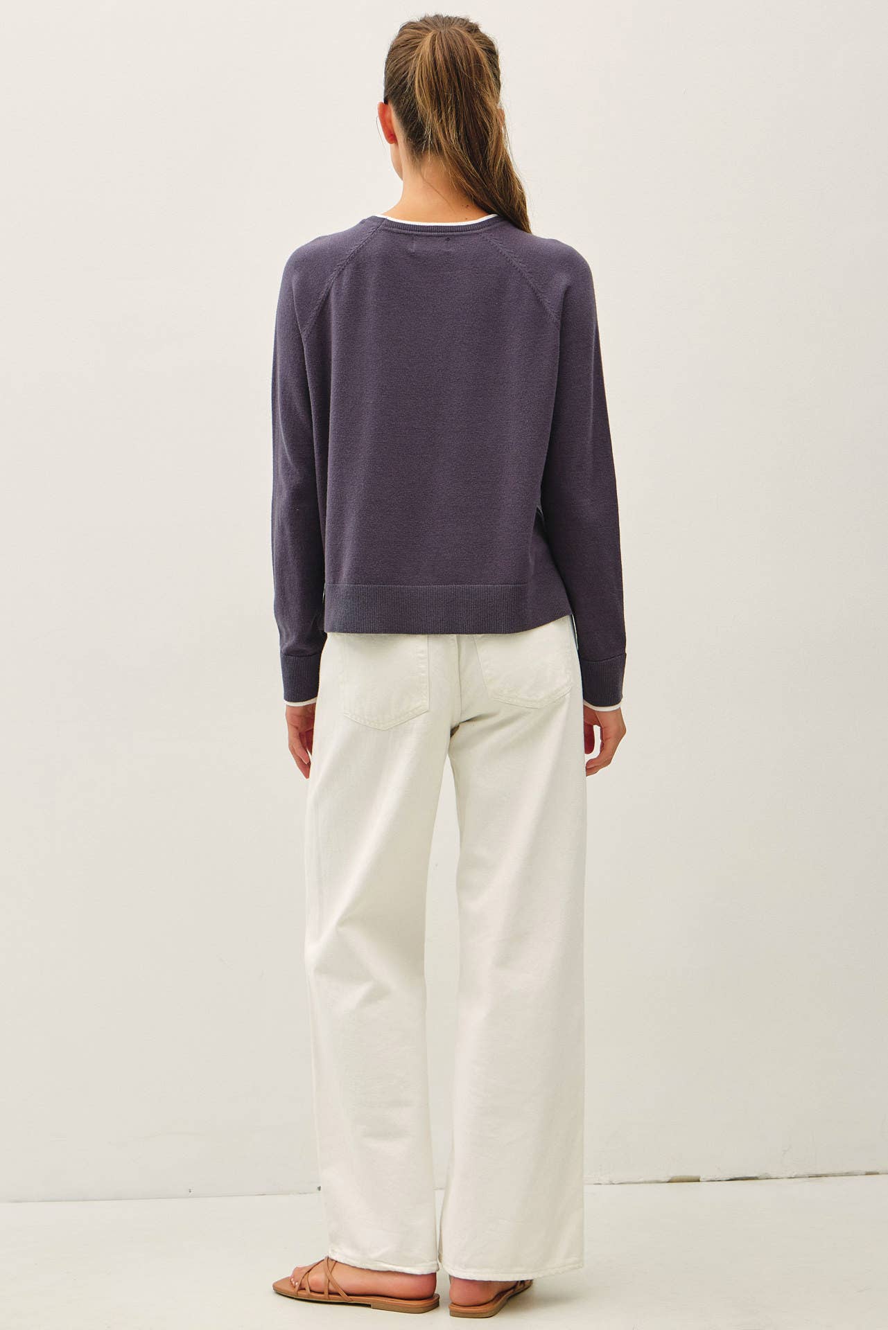 DOUBLE LAYERED RAGLAN SWEATER