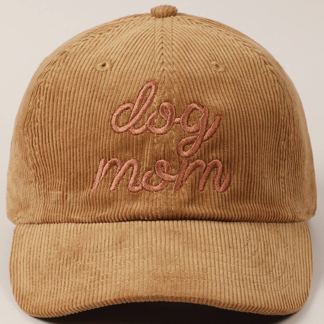 Dog Mom Corduroy Baseball Cap