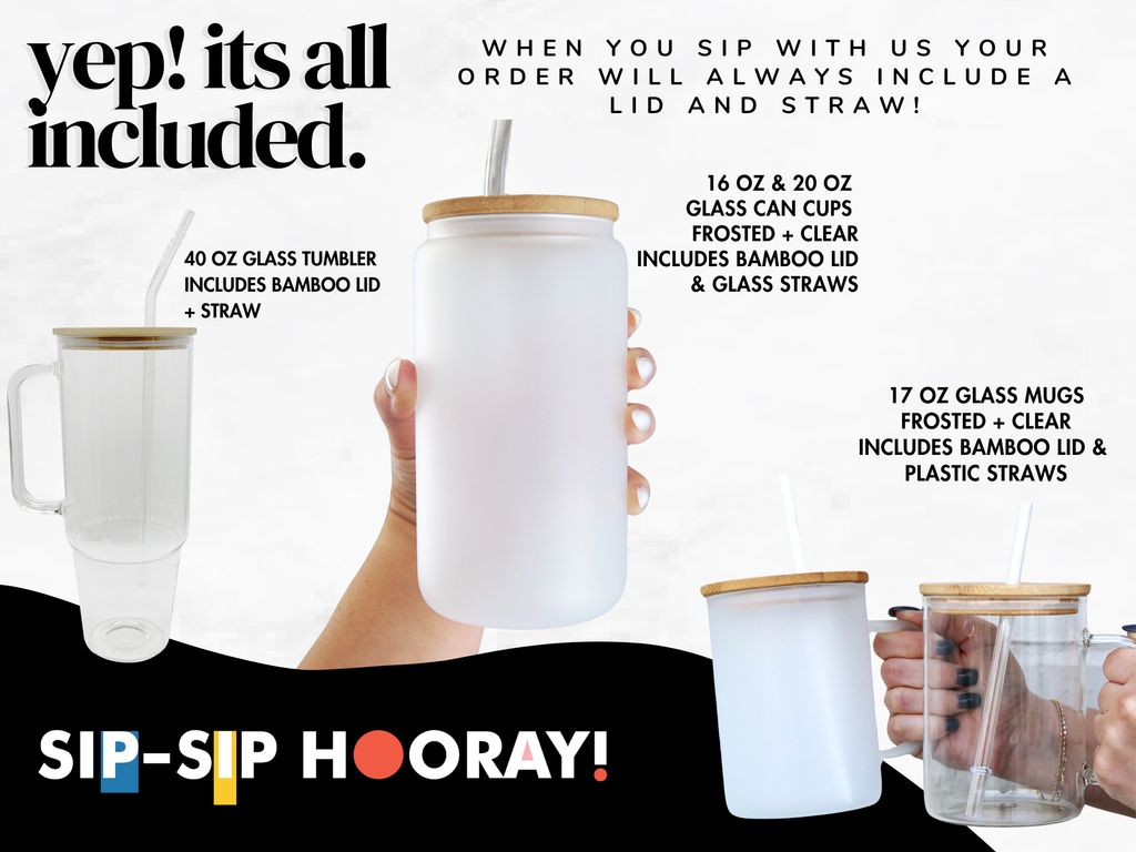 Sip-Sip Hooray! - Purple Tulips 40oz Glass Tumbler With Lid and Straw