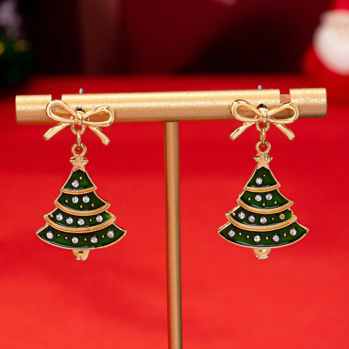 Tree & Bow Dangle Earrings | 80E62433