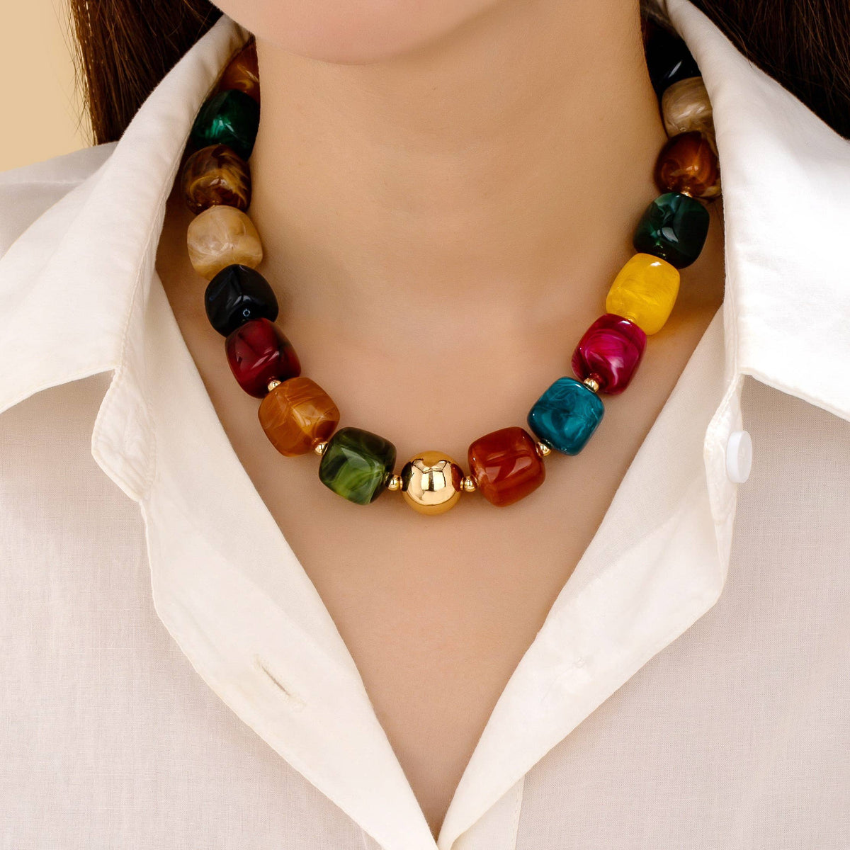 Resin Bead Necklace | 80N93701
