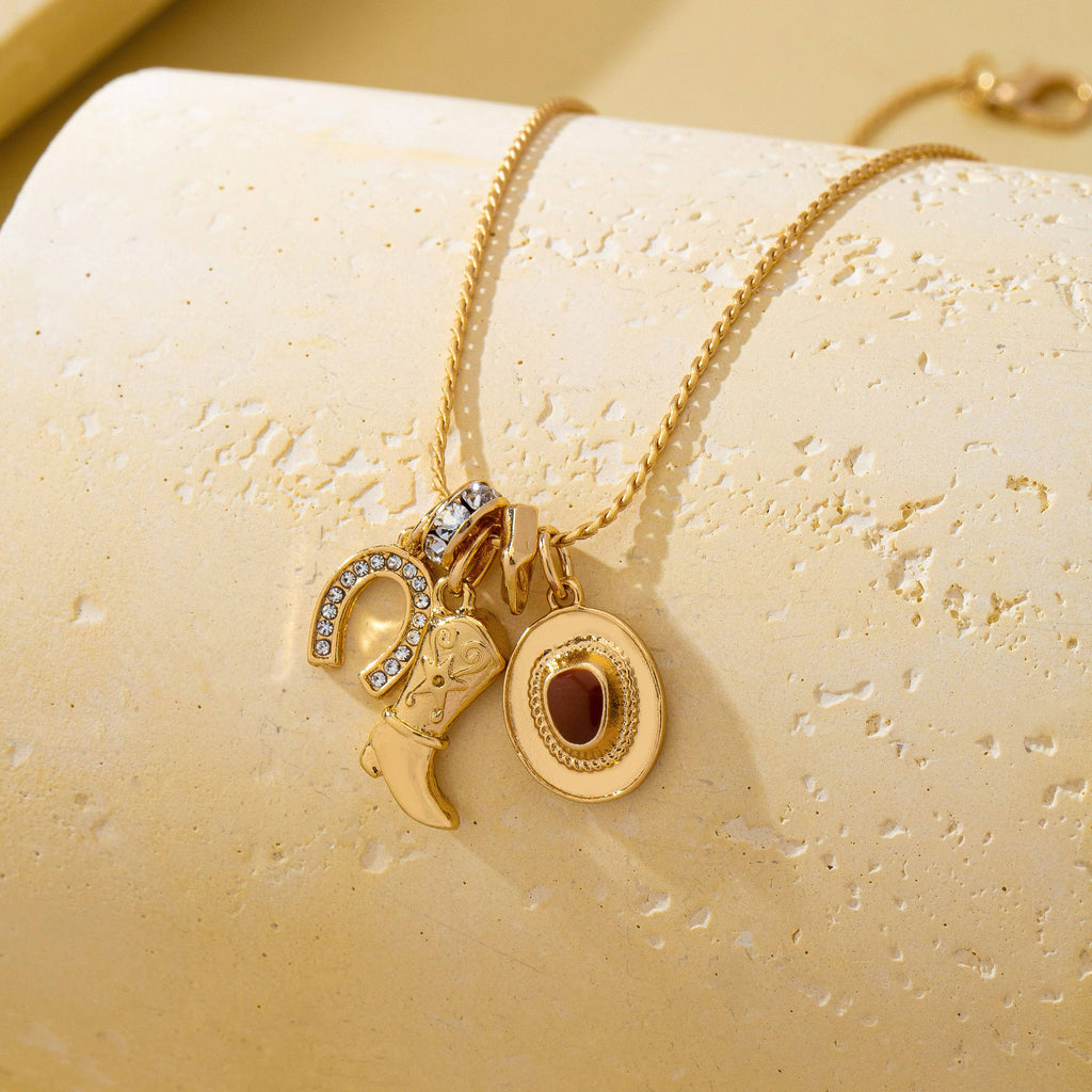 Western Hat Boot Charm Necklace