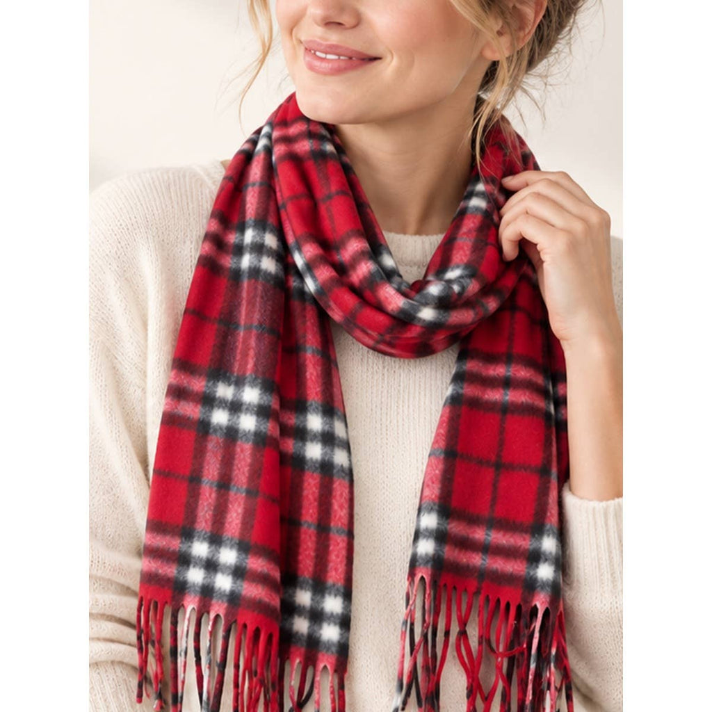 Love and Repeat - Affordable Classic Plaid Fringe Scarf