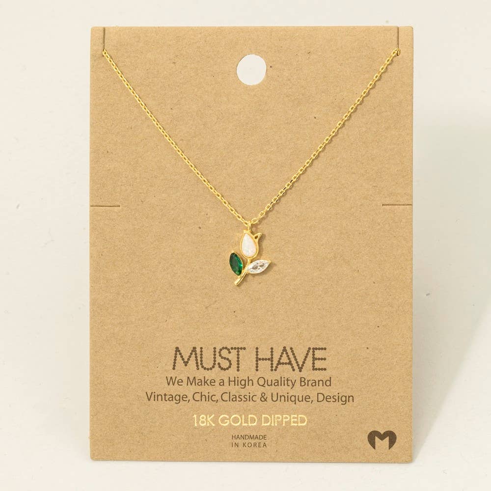 Tulip Flower Pendant Necklace