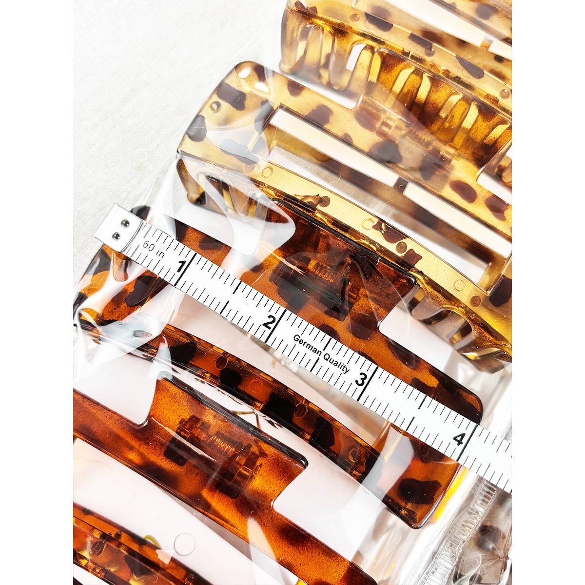 Love and Repeat - Leopard Mixed Pattern Rectangle Cut out Hair Claw