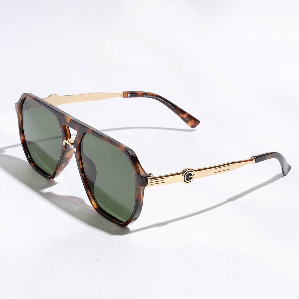 Fashion City - Geometric Shape Thin Frame Designed Sunglasses