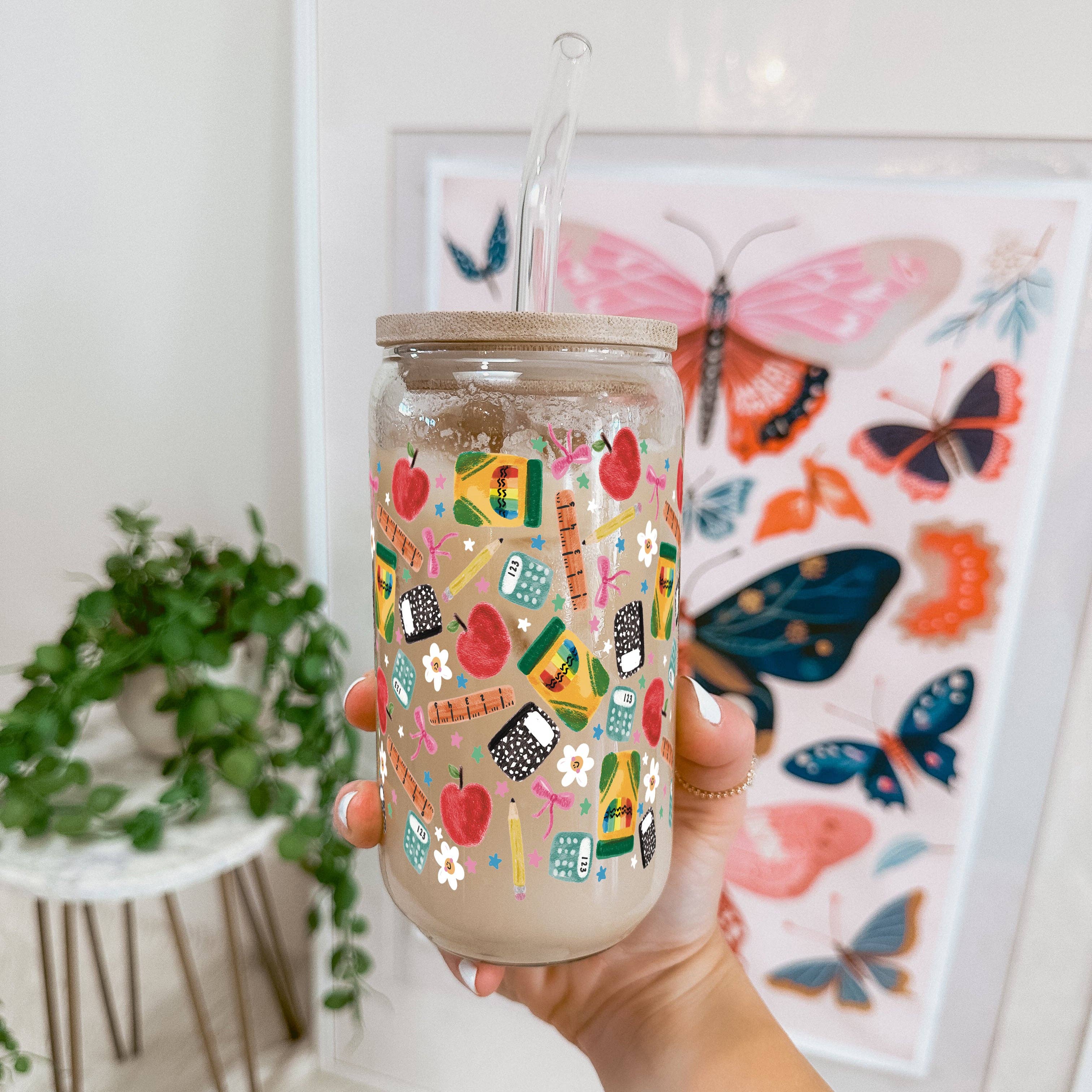 Sip-Sip Hooray! - Teacher Essentials Pattern Cup With Lid and Straw
