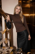 RIBBED MOCK NECK BODYCON TOP