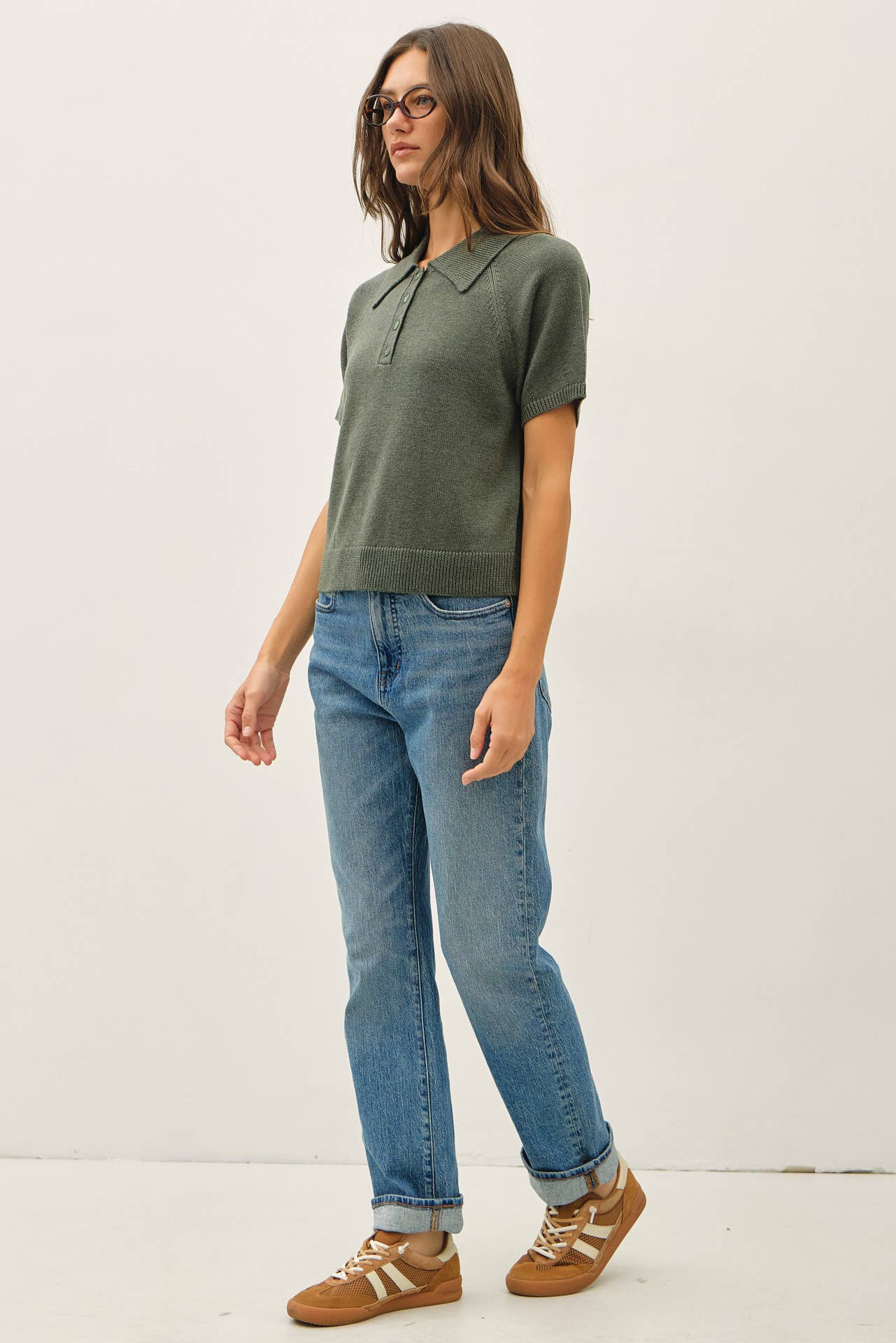 RAGLAN POLO SWEATER