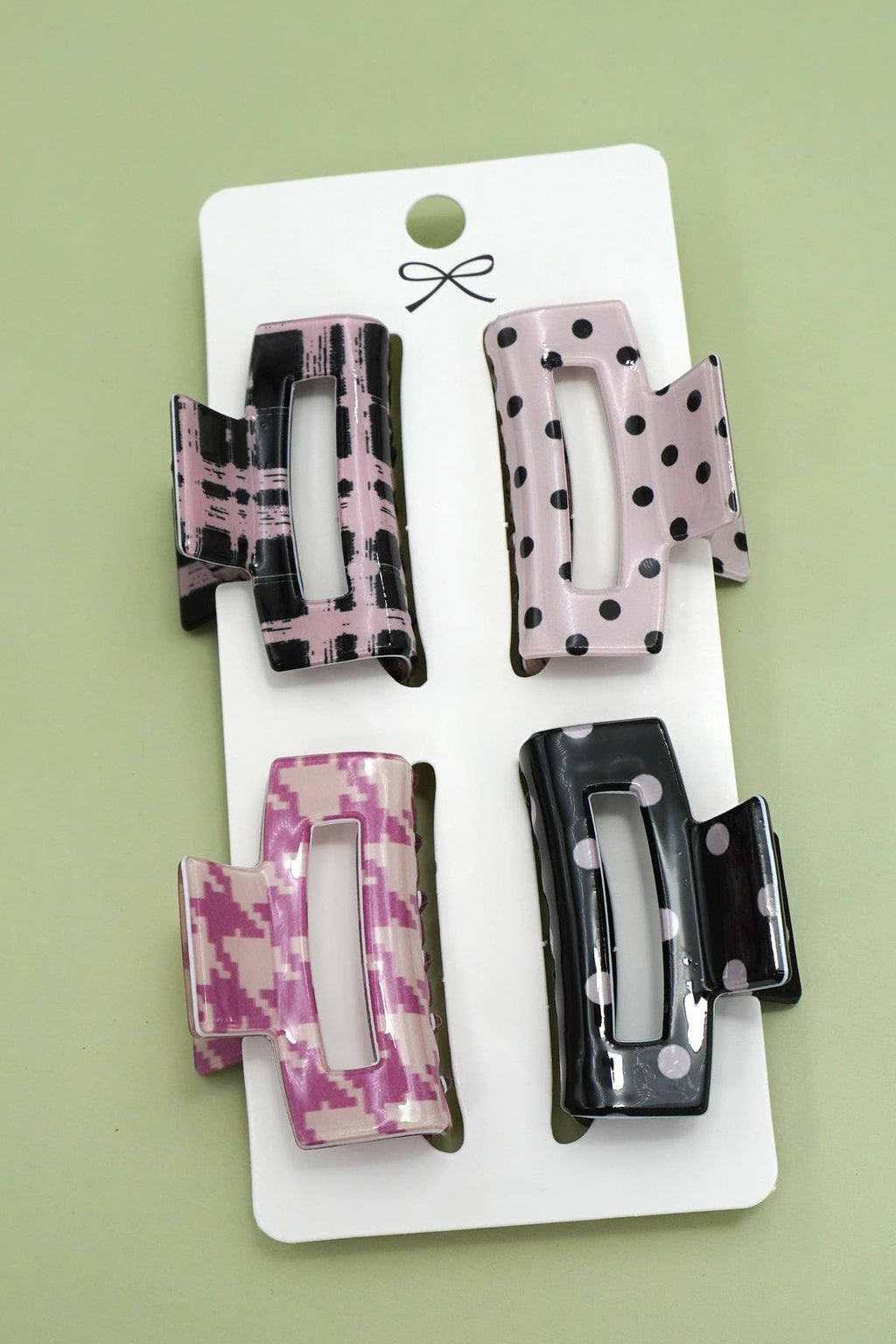 Mini Rectangle Pattern Hair Claw Clips