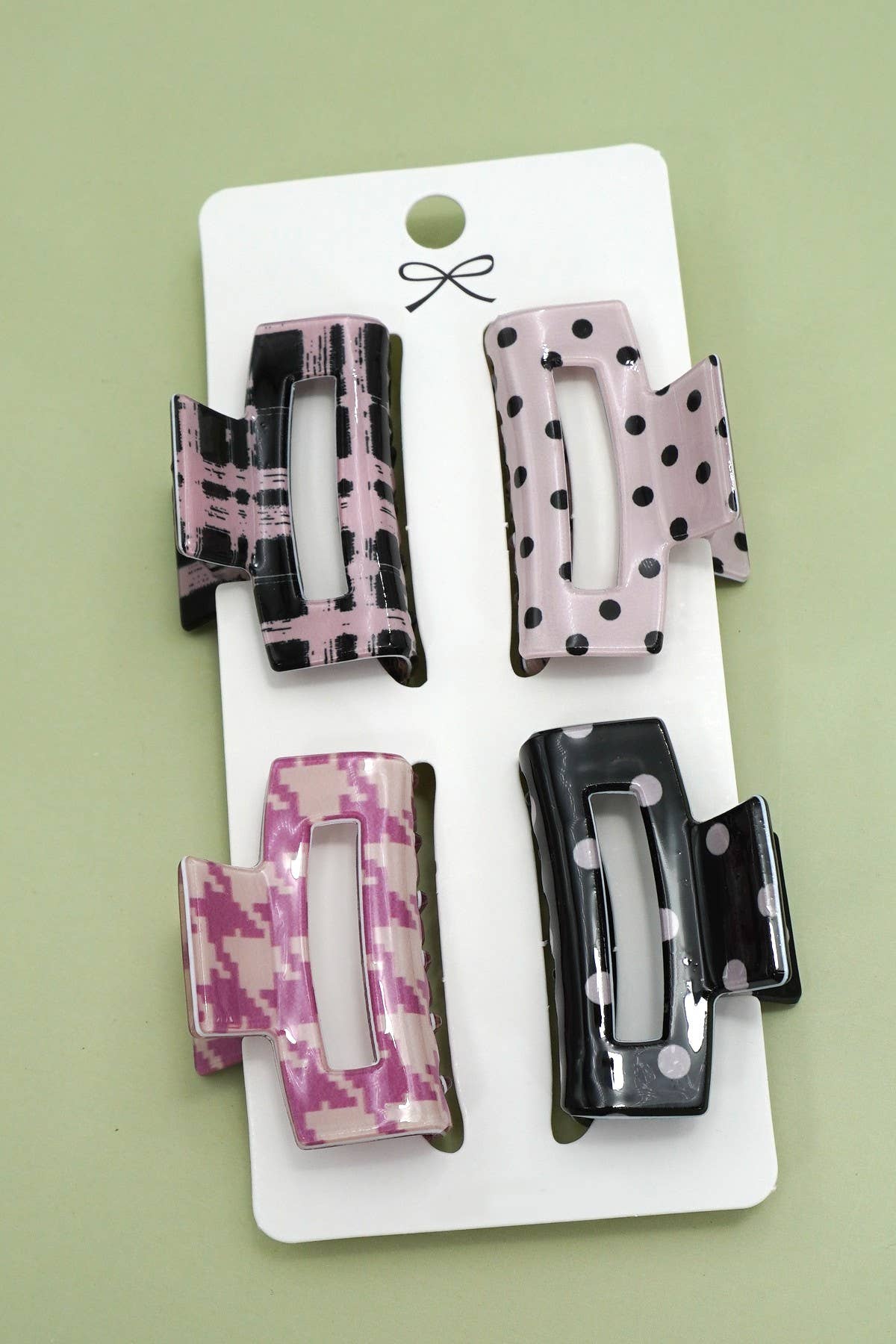 Mini Rectangle Pattern Hair Claw Clips